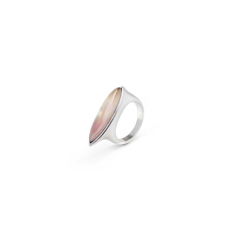Mother of pearl Navetta ring AURUM | AN1 NAV ARGMOP ROSA